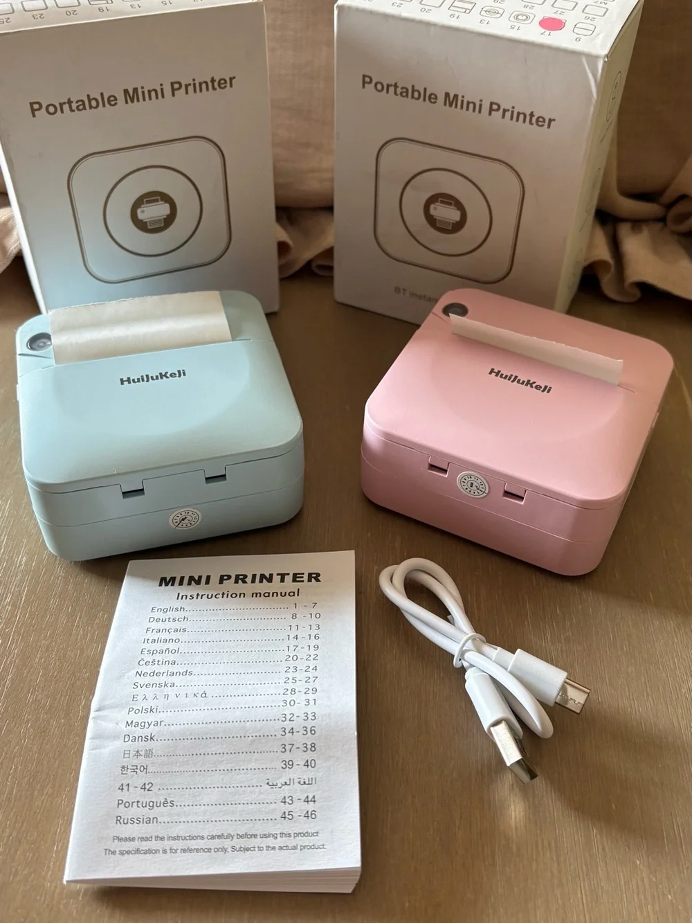 HuiJuKeJi Portable Mini Printer LIGHT BLUE 5 ⭐️'s on Amazon NWT